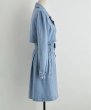 画像4: light blue denim  trench coat long coat  windbreaker jacket ライトブルーのデニムトレンチコートロングコート (4)