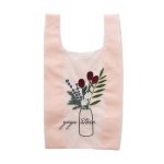 画像4: rganza embroidery fairy bag  eco bag shopping bag　オーガンジーフラワー刺繍付きショルダーエコ トート ショッピング バック (4)