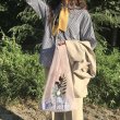 画像7: rganza embroidery fairy bag  eco bag shopping bag　オーガンジーフラワー刺繍付きショルダーエコ トート ショッピング バック (7)