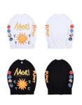 画像4: Men's Unisexoversize graffiti sun print long-sleeved T-shirt pullover sweater   ユニセックス 男女兼用オーバーサイズグラフィティサンプリント長袖Tシャツ. (4)