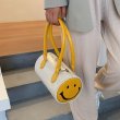 画像2: Leather Smile tubular leather tote shoulder bag 本革スマイルラウンド筒形トートショルダーバックハンドバッグ　 (2)