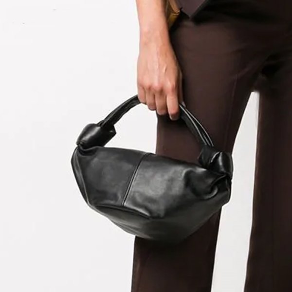 画像6: knotted handbag dumpling bag hand carry soft leather horns underarm bag 　ソフトレザーホーントートショルダーバックハンドバッグ　 (6)