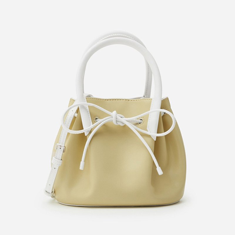 画像7:  drawstring bucket portable messenger bag ドローストリングレザーバケットバッグトトート ショルダーバック (7)