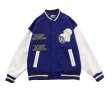画像7: embroidery baseball uniform jacket  レザーカラーマッチングベースボールスタジアムジャンバー ジャケットユニセッ クス男女兼用 (7)
