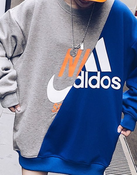 NIKdas Oversized 2tone logo sweatshirt sweat pullover