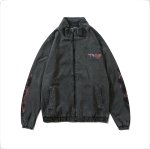 画像4:  graffiti irregular printing loose  denim jacket men and women loose denim jacket 　トム＆ジェリーペイントオーバーサイズデニムジップアップジャケットユニセッ クス男女兼用コート (4)