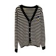 画像1: Women's Border cardigan with donald duck points　ドナルドダックポイント付きボーダーカーディガンセーター (1)