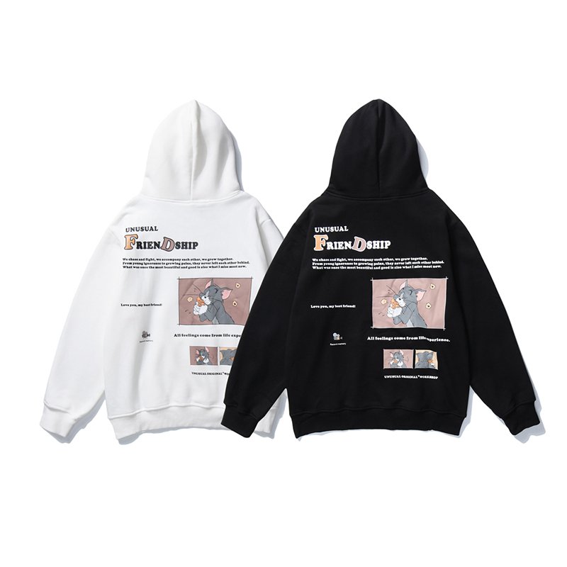 画像3: TOM & JERRY Movie anime Hoodie オーバーサイズ ユニセックス 男女兼用 トムとジェリー トム＆ジェリー ムービー プリント フード付き パーカー (3)