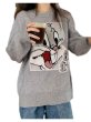 画像2: Women's Bugs Bunny braid pullover sweater round neck loose sweater knit バックスバニー編み込みプルオーバーセーター セーターニット (2)