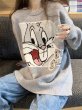 画像7: Women's Bugs Bunny braid pullover sweater round neck loose sweater knit バックスバニー編み込みプルオーバーセーター セーターニット (7)