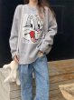 画像8: Women's Bugs Bunny braid pullover sweater round neck loose sweater knit バックスバニー編み込みプルオーバーセーター セーターニット (8)