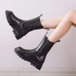 画像9:  women's  Middle tire boots   ミドル タイヤブーツサイドゴアレザーブーツ　マーティンブーツ  (9)