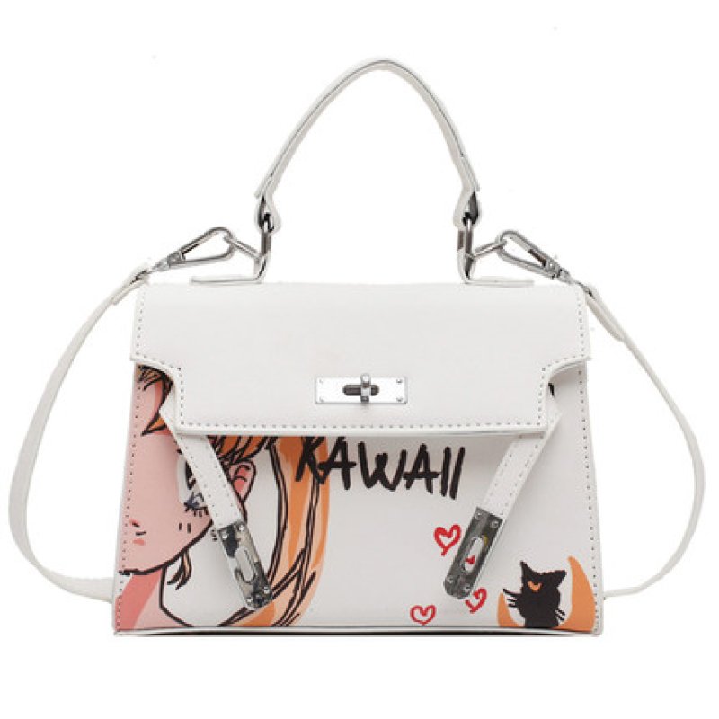 画像2: Comic print mini 2-way tote shoulder bag コミックプリントスモールシンプルトートショルダー2WAYバッグ (2)