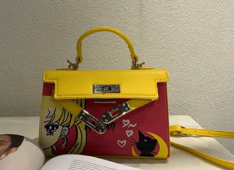 画像3: Comic print mini 2-way tote shoulder bag コミックプリントスモールシンプルトートショルダー2WAYバッグ (3)