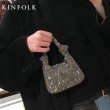 画像5: rhinestone small diamond simple classic strong wear-resistant female bag shoulder messenger　ラインストーンスモールダイヤモンドシンプルトートショルダーバッグ (5)
