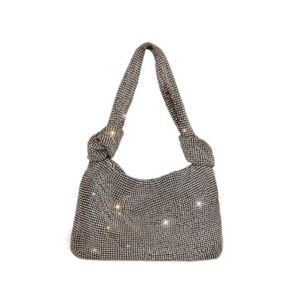 画像1: rhinestone small diamond simple classic strong wear-resistant female bag shoulder messenger　ラインストーンスモールダイヤモンドシンプルトートショルダーバッグ (1)