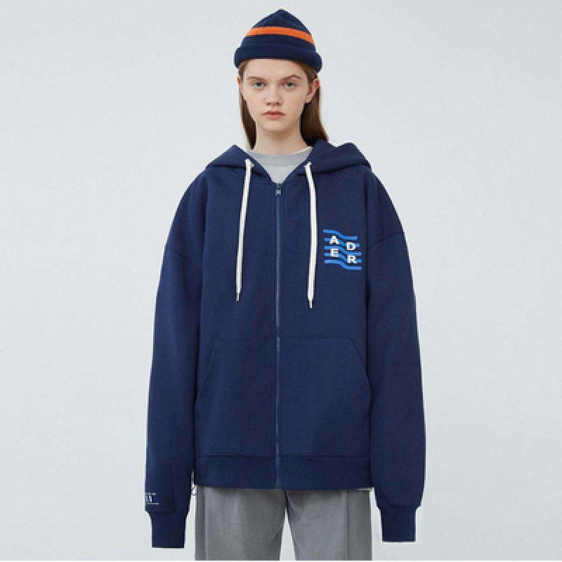 アーダーエラー adererror スウェット 21FW ネイビー A1 ADER ERROR Hoodie men and women アーダーエラースウェット