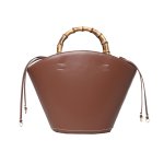 画像1:  bamboo shell bag  tote bag　本革レザーシェル型バンブートートバッグ (1)