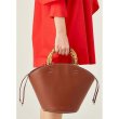 画像4:  bamboo shell bag  tote bag　本革レザーシェル型バンブートートバッグ (4)