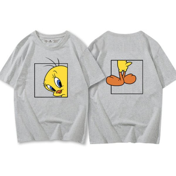 画像1: New Tweety loose short sleeve T-shirt Looney Tunes ユニセックス男女兼用 ルーニー・テューンズ トゥイーティー 半袖Tシャツプルオーバ ー (1)