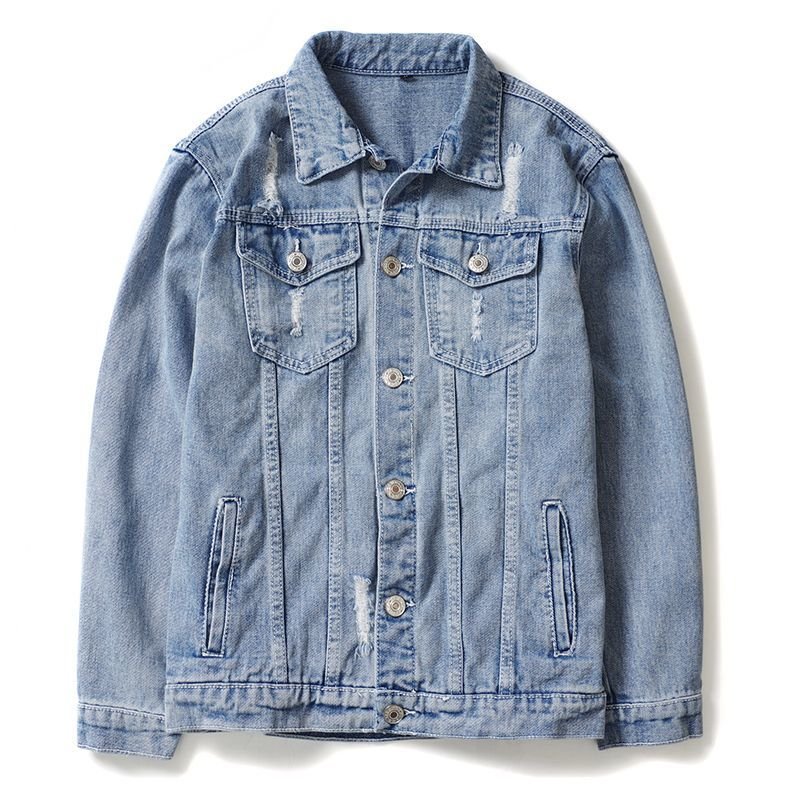 New Men's Embroidery Bear Bear Denim Damage G Jean Jacket