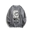 画像2:  men's and women's SpongeBob print casual crew neck sweater 　 オーバーサイズ ユニセックス 男女兼用スポンジボブプリントカジュアルクルーネックセーター (2)