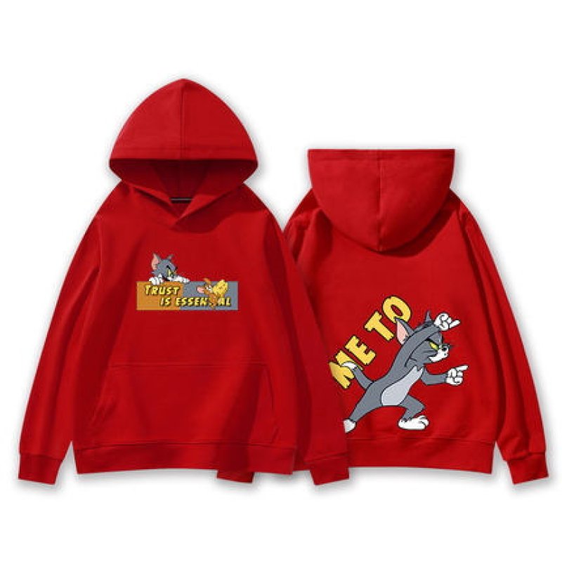 画像9: Tom and Jerry ME TO  ONLY YOU hoodie  ペアやファミリーで トム＆ジェリー ロゴ入り オーバーサイズ スウェット パーカーユニセックス 男女兼用 幅広いサイズ (9)