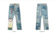画像3: Men's Cut Patch Embroidered Patch Jeans Trousers 　メンズ カット刺繍パッチジーンズパンツ男女兼用 (3)