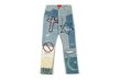 画像4: Men's Cut Patch Embroidered Patch Jeans Trousers 　メンズ カット刺繍パッチジーンズパンツ男女兼用 (4)