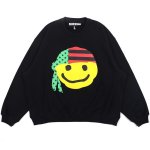 画像5: turban smiley face long-sleeved t-shirt Round Neck Pullover  ターバンスマイリーフェイス長袖スウェットプルオーバートレーナー  ユニセックス 男女兼用 (5)