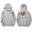 画像2: Dance Dog Print men's and women's sports sweatshirt hoodie   オーバーサイズ ユニセックス 男女兼用ダンシングドック犬プリント  フーディ パーカー (2)