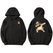 画像1: Dance Dog Print men's and women's sports sweatshirt hoodie   オーバーサイズ ユニセックス 男女兼用ダンシングドック犬プリント  フーディ パーカー (1)