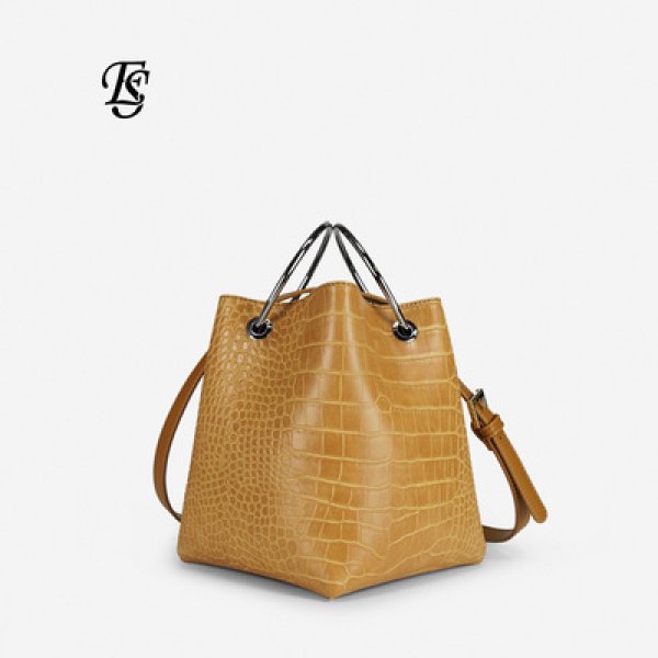 画像1: Crocodile simple ring hand bag bucket bag Tote  Bag リングハンドルミニ トート　ショルダーバッグ 　 (1)