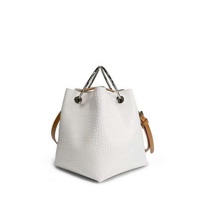画像2: Crocodile simple ring hand bag bucket bag Tote  Bag リングハンドルミニ トート ショルダーバッグ   (2)
