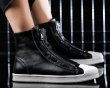 画像7:  Men's Zipper Martin British Style boots High Top Sneakers　レザージッパーマーティンハイカットブーツ スニーカー (7)