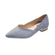 画像4: women's new wild pearl shallow mouth low heel flat shoes pump 　フラットパールヒールパンプスパンプス　  (4)