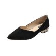 画像6: women's new wild pearl shallow mouth low heel flat shoes pump 　フラットパールヒールパンプスパンプス　  (6)