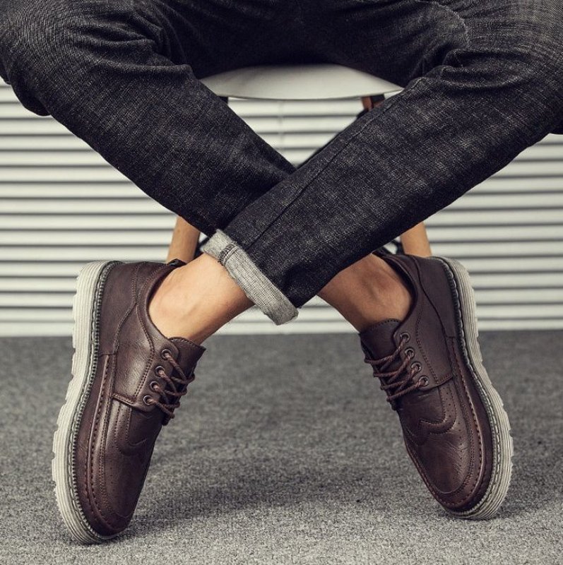 画像5: Men's leather Round To Lace up loafers   レザーレースアップステッチローファー　 (5)