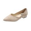 画像3: women's new wild pearl shallow mouth low heel flat shoes pump 　フラットパールヒールパンプスパンプス　  (3)