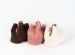 画像7: Woman’s lamb hair  bucket tote shoulder bag plush bag  ラム＆レザーバケットトートショルダーバッグ (7)