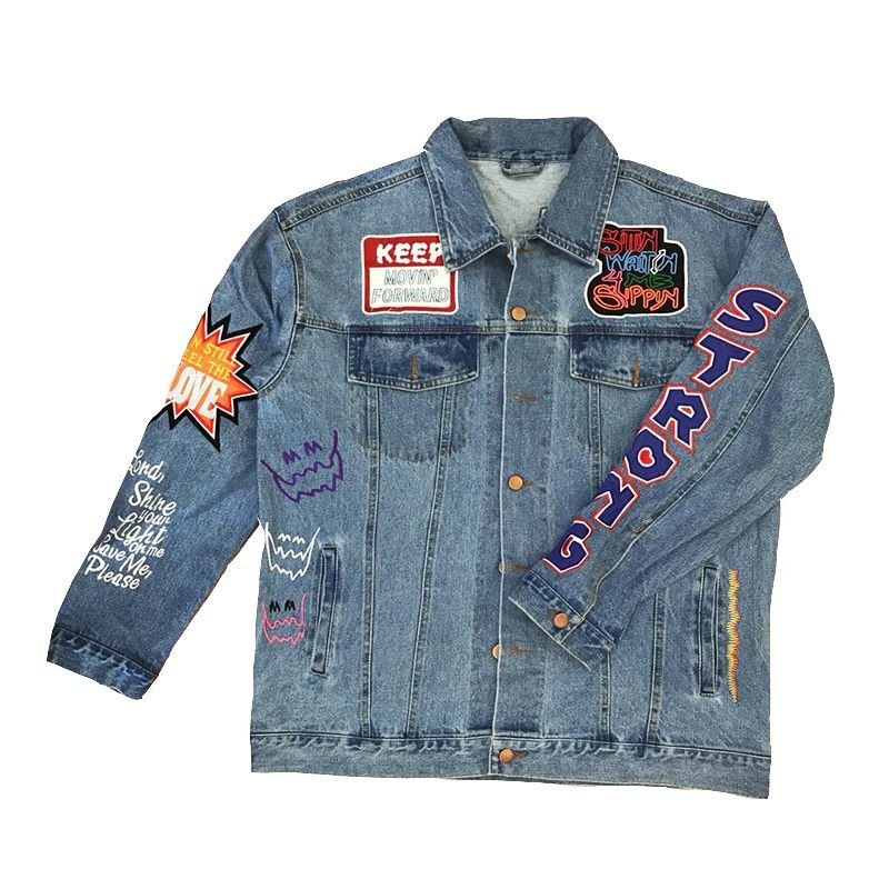画像3: New Men's Travis Scott Astrowrld Jacket Washed Embroidered Denim All-match Jacket G Jean Jacket men and women メンズ ユニセックス 男女兼用ウォッシュ刺繍デニム デニムGジャン ジャケット (3)