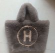 画像6: Woman’s imitation Rex rabbit fur  H handbag  Hロゴ Hマークファートートショルダーバッグ (6)