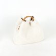 画像3: Woman’s lamb hair  bucket tote shoulder bag plush bag  ラム＆レザーバケットトートショルダーバッグ (3)