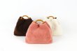 画像11: Woman’s lamb hair  bucket tote shoulder bag plush bag  ラム＆レザーバケットトートショルダーバッグ (11)