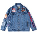 画像4: New Men's Travis Scott Astrowrld Jacket Washed Embroidered Denim All-match Jacket G Jean Jacket men and women メンズ ユニセックス 男女兼用ウォッシュ刺繍デニム デニムGジャン　ジャケット (4)