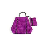 画像5: Wetsuit Metallic Neoprene custom punching diving material fashionable shoulder bag ウェットスーツ ネオプレン生地 メタリック ダイビング トートショルダー軽量バッグ (5)
