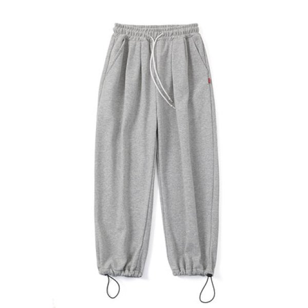 画像1: Men's men and women  straight loose wide-leg  casual pants Sweat pants　ユニセックスパンツ男女兼用ワイルドドローストリングスウェットパンツ (1)