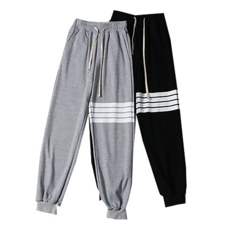 画像4: Men's men and women striped loose casual pants Sweat pants ユニセックスパンツ男女兼用ルーズフィットストライプ付きスウェットパンツ (4)