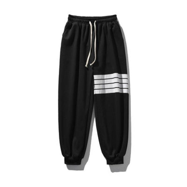 画像1: Men's men and women striped loose casual pants Sweat pants　ユニセックスパンツ男女兼用ルーズフィットストライプ付きスウェットパンツ (1)