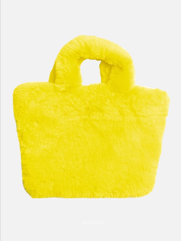 画像13: Woman’s imitation Rex rabbit fur Flower & butterfly & lip pattern tote shoulder handbag   フラワー&バタフライ&リップ柄ファートートショルダーバッグ (13)
